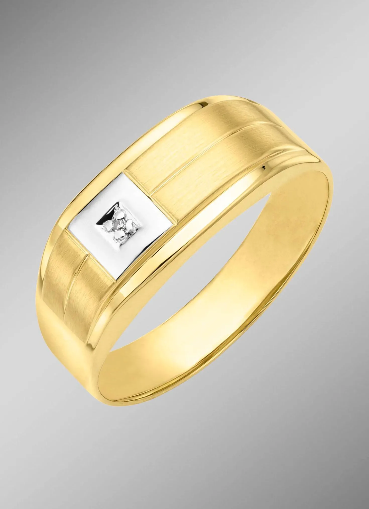Herrenring in Bicolor mit Diamant