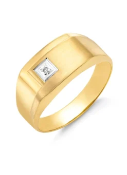 Herrenring in Bicolor mit Diamant
