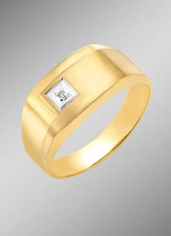 Herrenring in Bicolor mit Diamant
