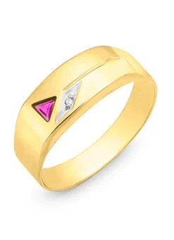 Herrenring mit echt Rubin und Diamant