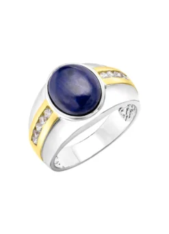Herrenring mit Lapislazuli und Zirkonia