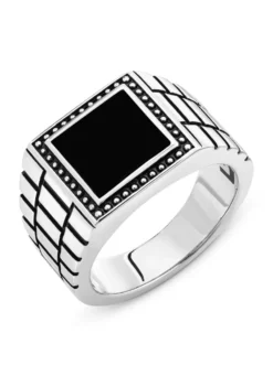 Herrenring von Giorgio Martello mit echt schwarzem Achat