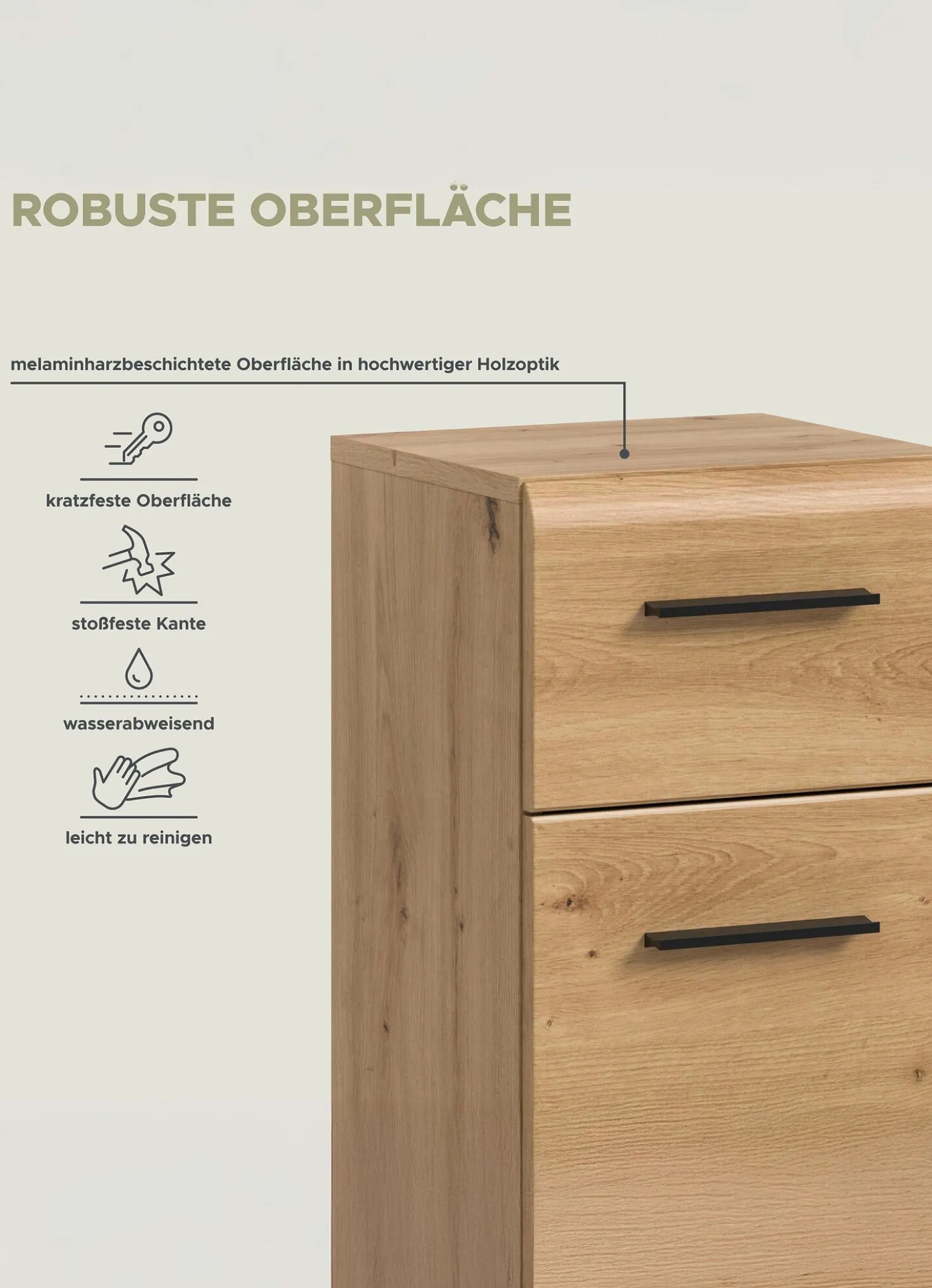 Hervorragender Standschrank mit Schublade