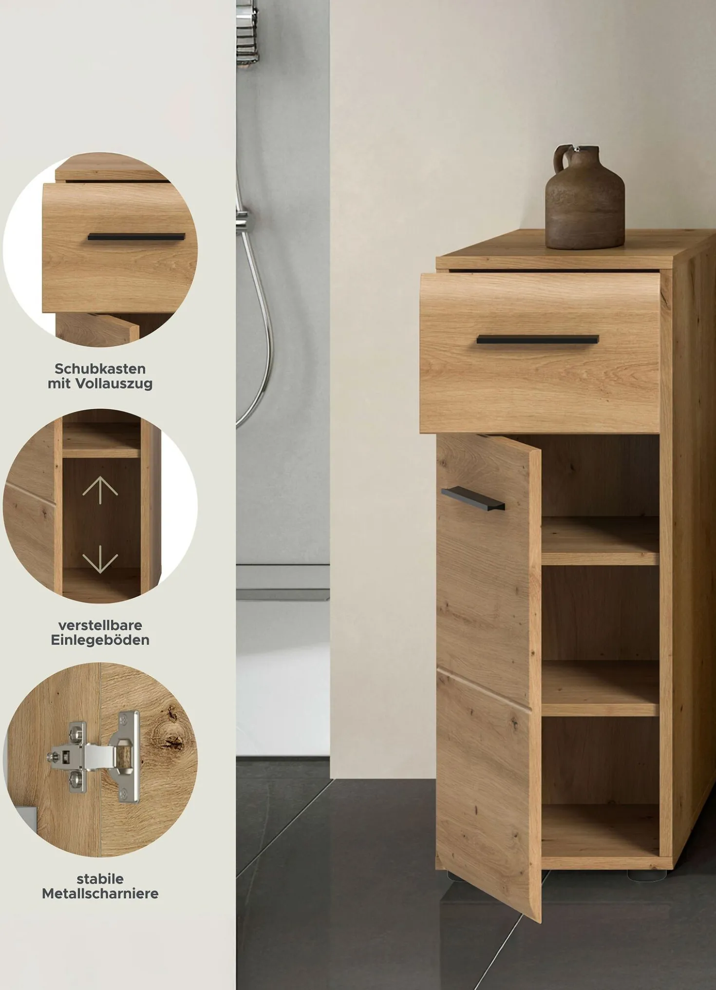 Hervorragender Standschrank mit Schublade