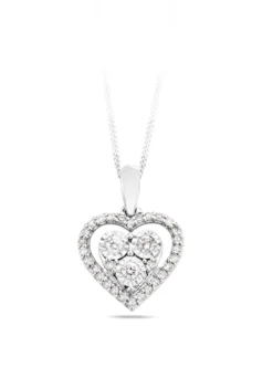 Herz-Anhänger mit Brillanten und Diamanten