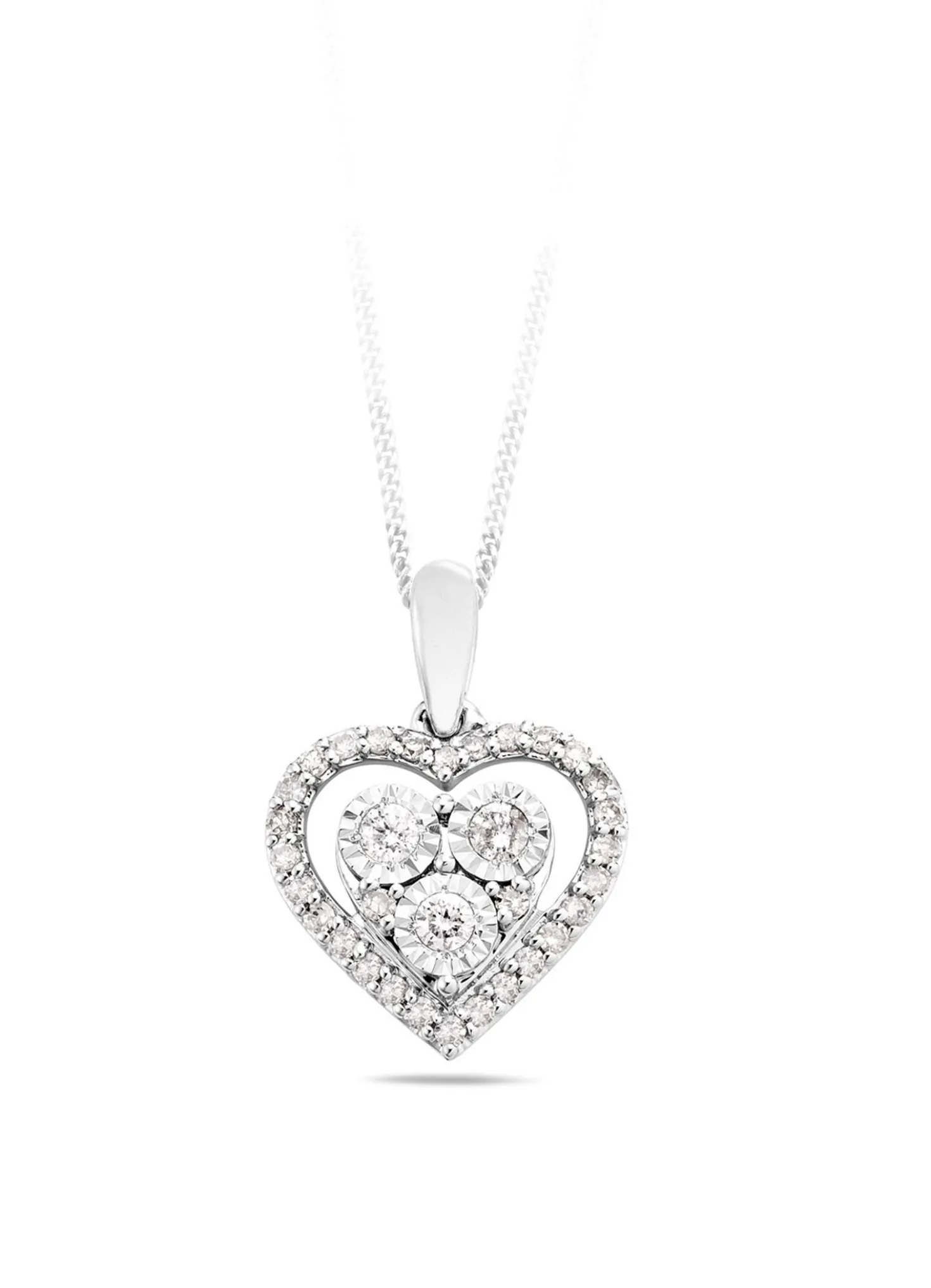 Herz-Anhänger mit Brillanten und Diamanten