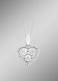 Herz-Anhänger mit Brillanten und Diamanten