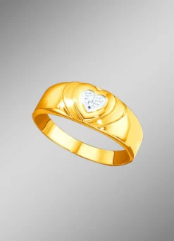 Herz-Damenring mit Diamant
