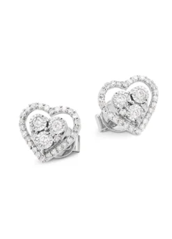 Herz-Ohrstecker mit Brillanten und Diamanten