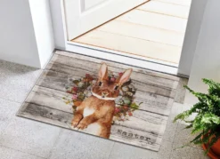 Hochwertige Fußmatte mit Osterhase