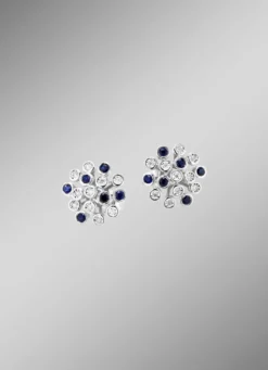 Hochwertige Ohrstecker mit Safir und Brillanten