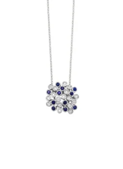 Hochwertiger Anhänger mit Safir und Brillanten