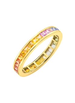 Hochwertiger Memoirering mit echten Safiren in Multicolor