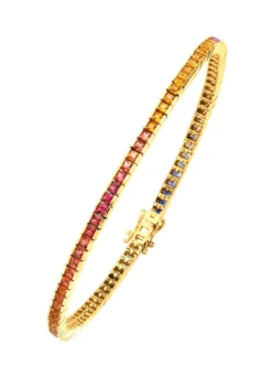 Hochwertiges Armband mit echten Safiren in Multicolor