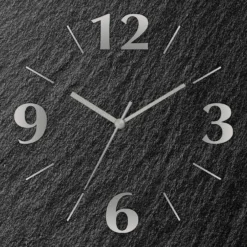 Hochwertige Wanduhr in Schiefer-Optik