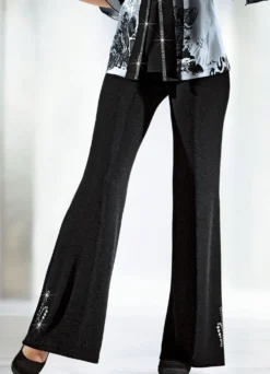 Hose mit Metallplättchen-und Strasszier