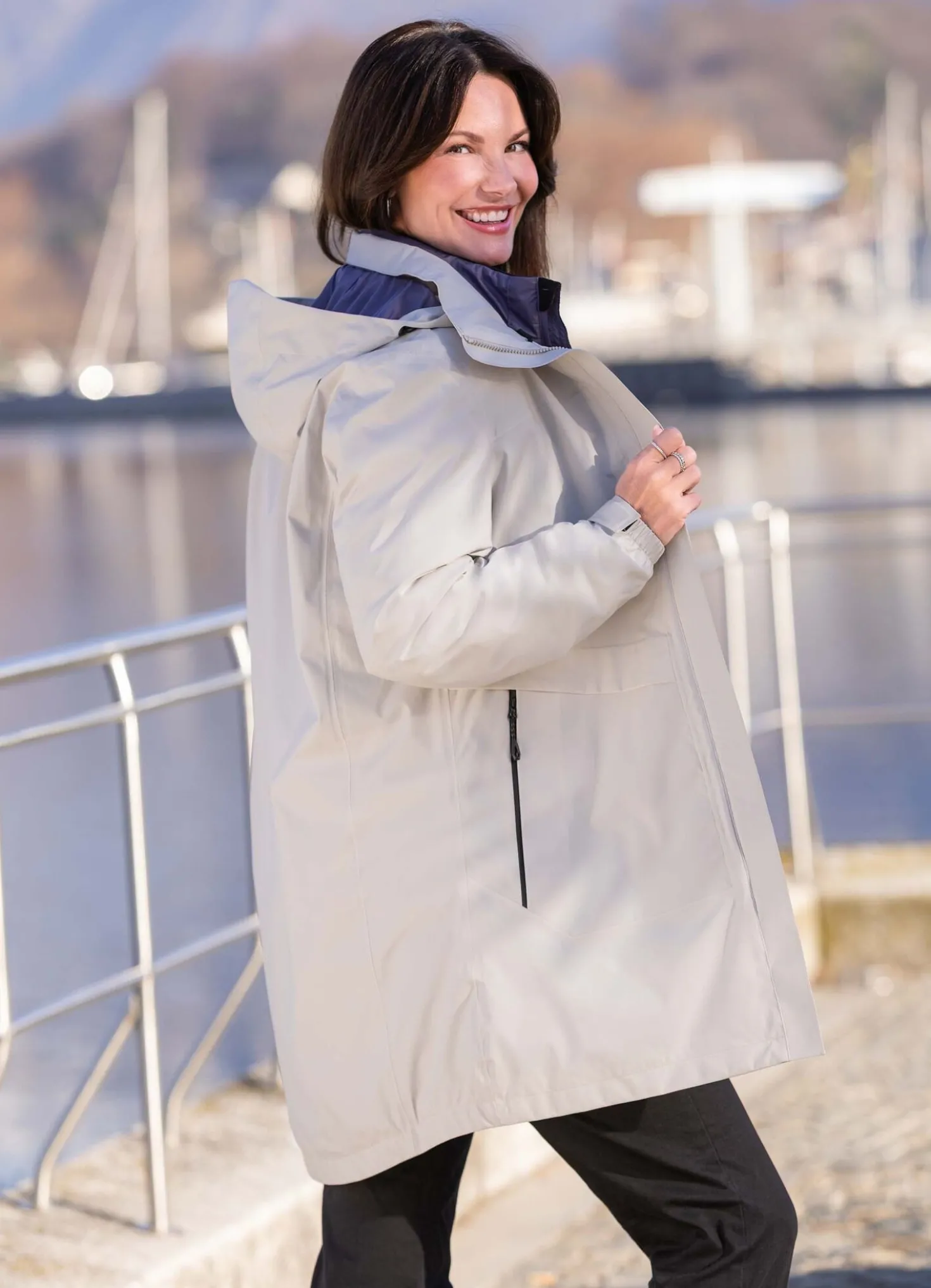 3-in-1-Funktions-Longjacke mit Außen- und Innenjacke