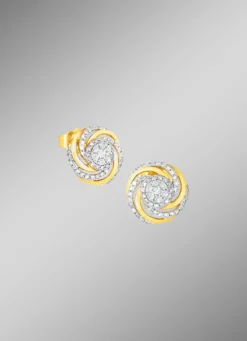Interessante Ohrstecker mit 14 Brillanten und 90 Diamanten