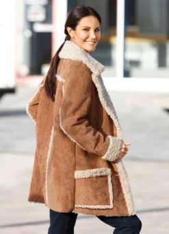 Jacke aus Veloursleder-Imitat