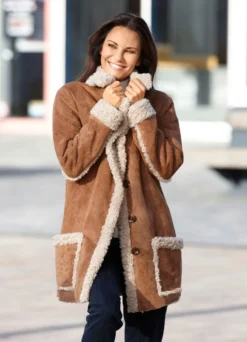 Jacke aus Veloursleder-Imitat