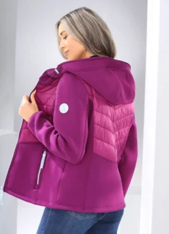 Jacke im Materialmix