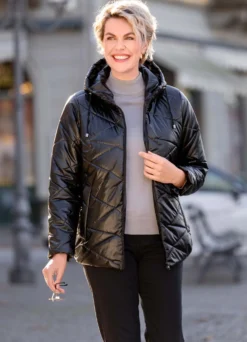 Jacke in Metallic-Optik