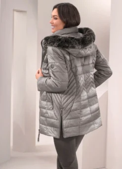 Jacke mit abnehmbarem Kunstpelz-Besatz