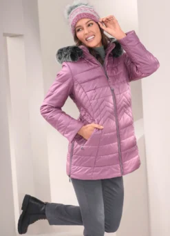 Jacke mit abnehmbarem Kunstpelz-Besatz