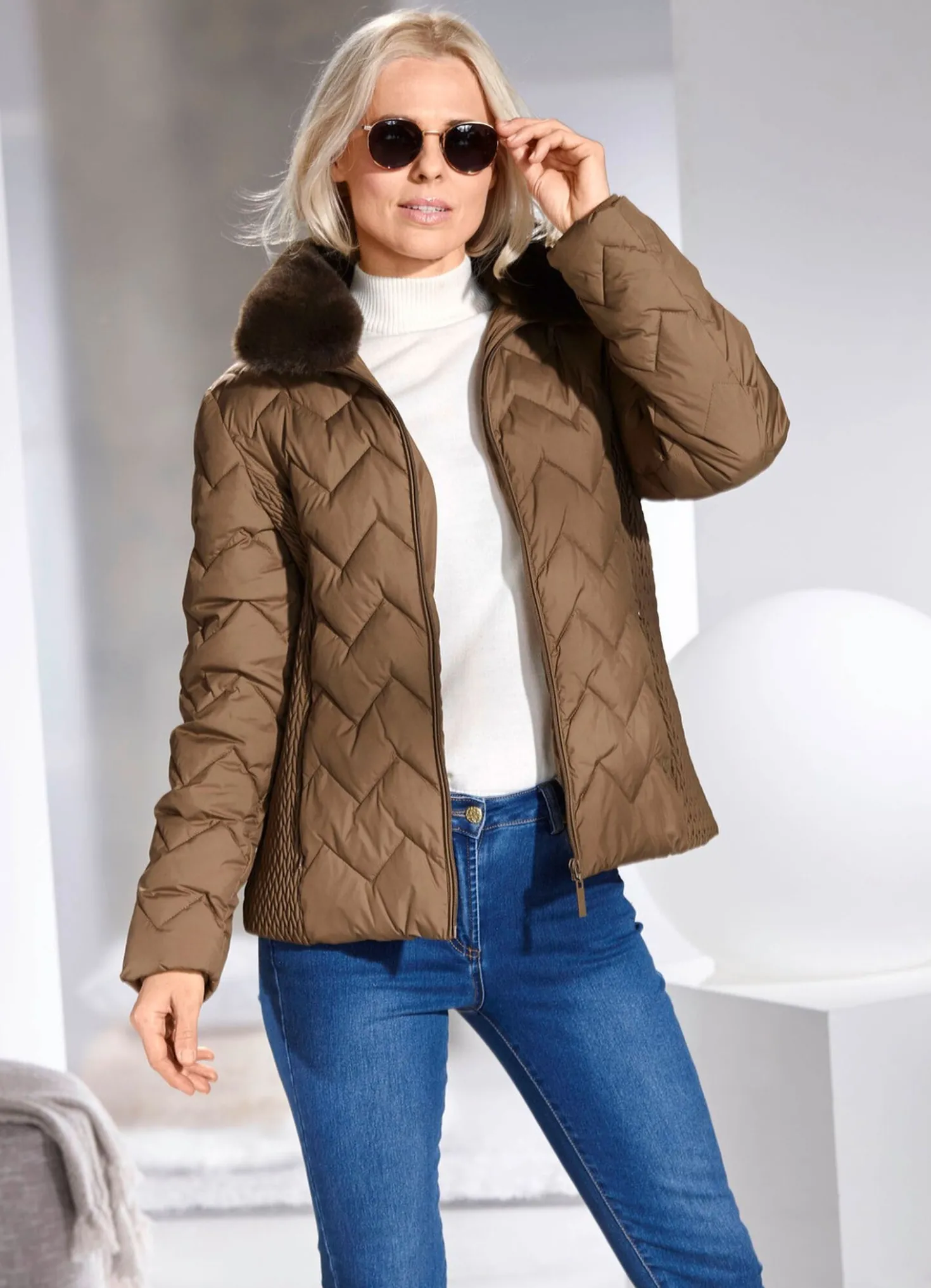 Jacke mit fabelhaftem Zickzack-Stepp