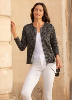 Jacke mit Glanz-Besatz