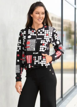 Jacke mit Rippenstrick