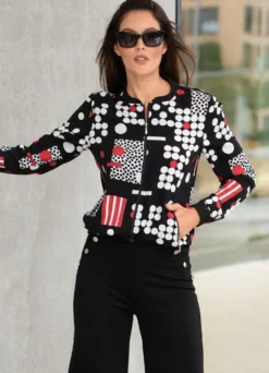Jacke mit Rippenstrick