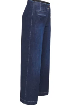 Jeans-Culotte mit dezenten Used-Effekten