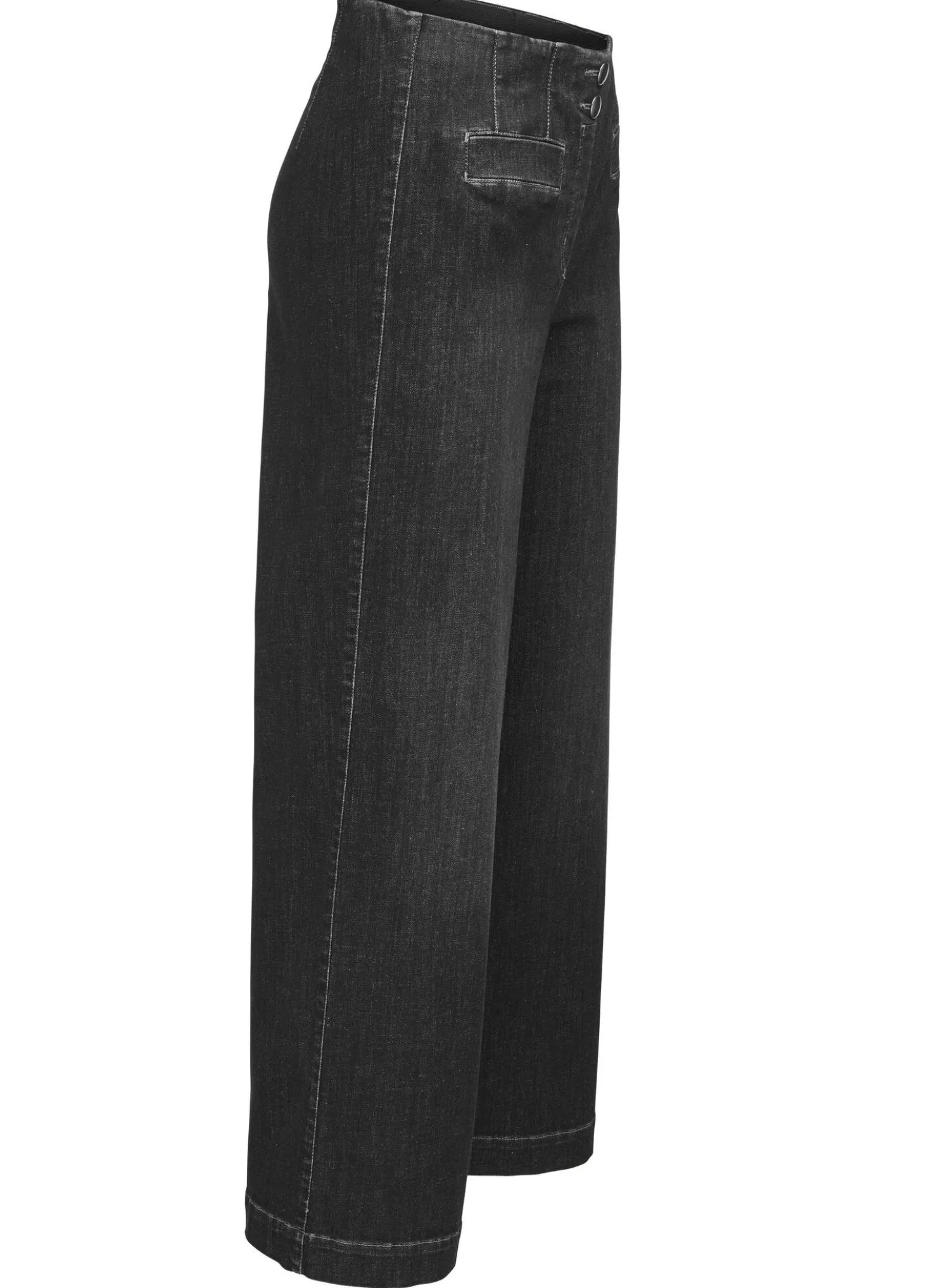 Jeans-Culotte mit dezenten Used-Effekten