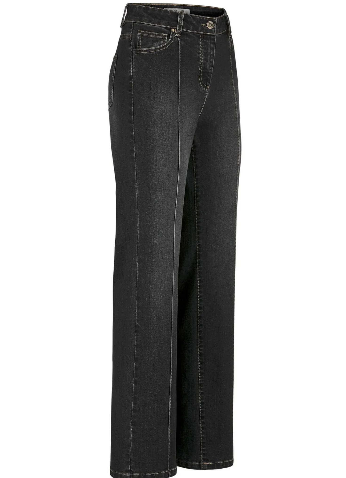 Jeans mit abgesteppten Biesen