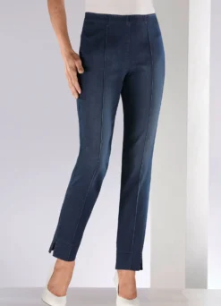 Jeans mit abgesteppten Biesen