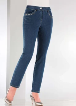 Jeans mit Strasssteinchen