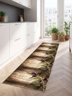 Küchenläufer und -teppiche mit Oliven-Motiv