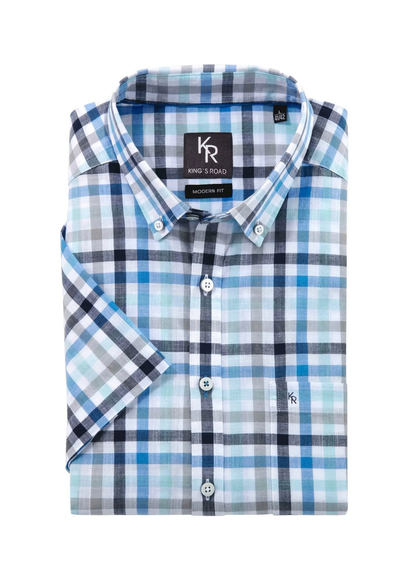 "King's Road"-Hemd mit Button-Down-Kragen in 4 Farben