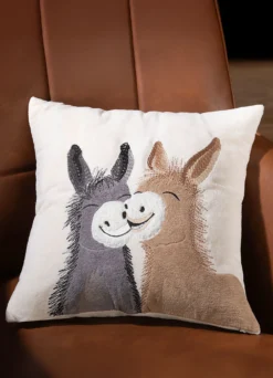 Kissenbezug mit Plüsch-Applikation