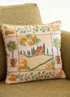 Kissenbezug mit Zitronenmotiven
