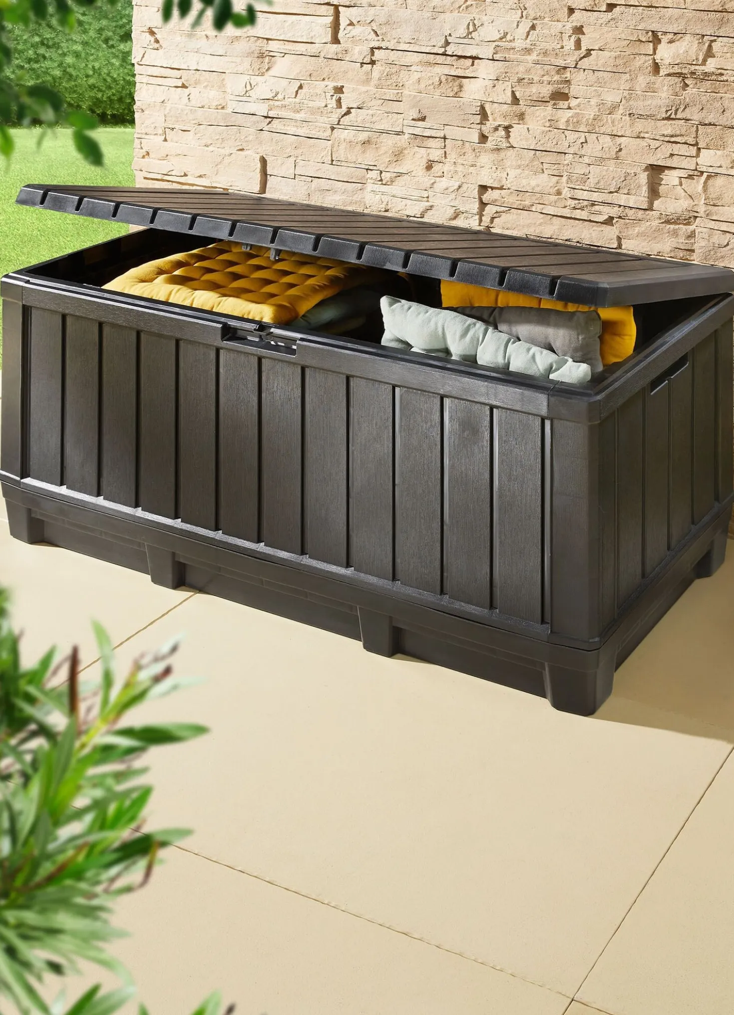 Kissenbox "Kentwood" in Holzoptik