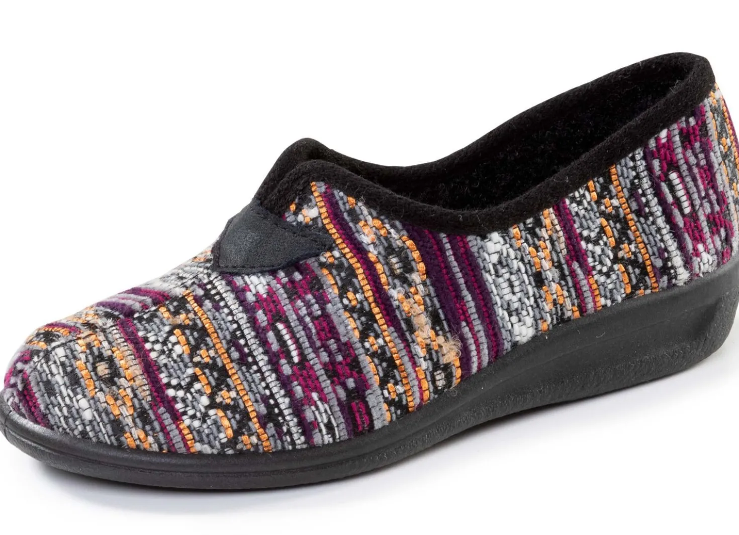 Klassische Damen-Hausschuhe, Weite H, aus Textil