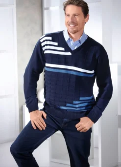Klassischer Pullover mit V-Ausschnitt