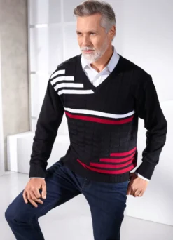 Klassischer Pullover mit V-Ausschnitt