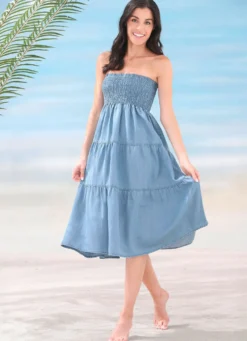 Kleid in Denim-Optik
