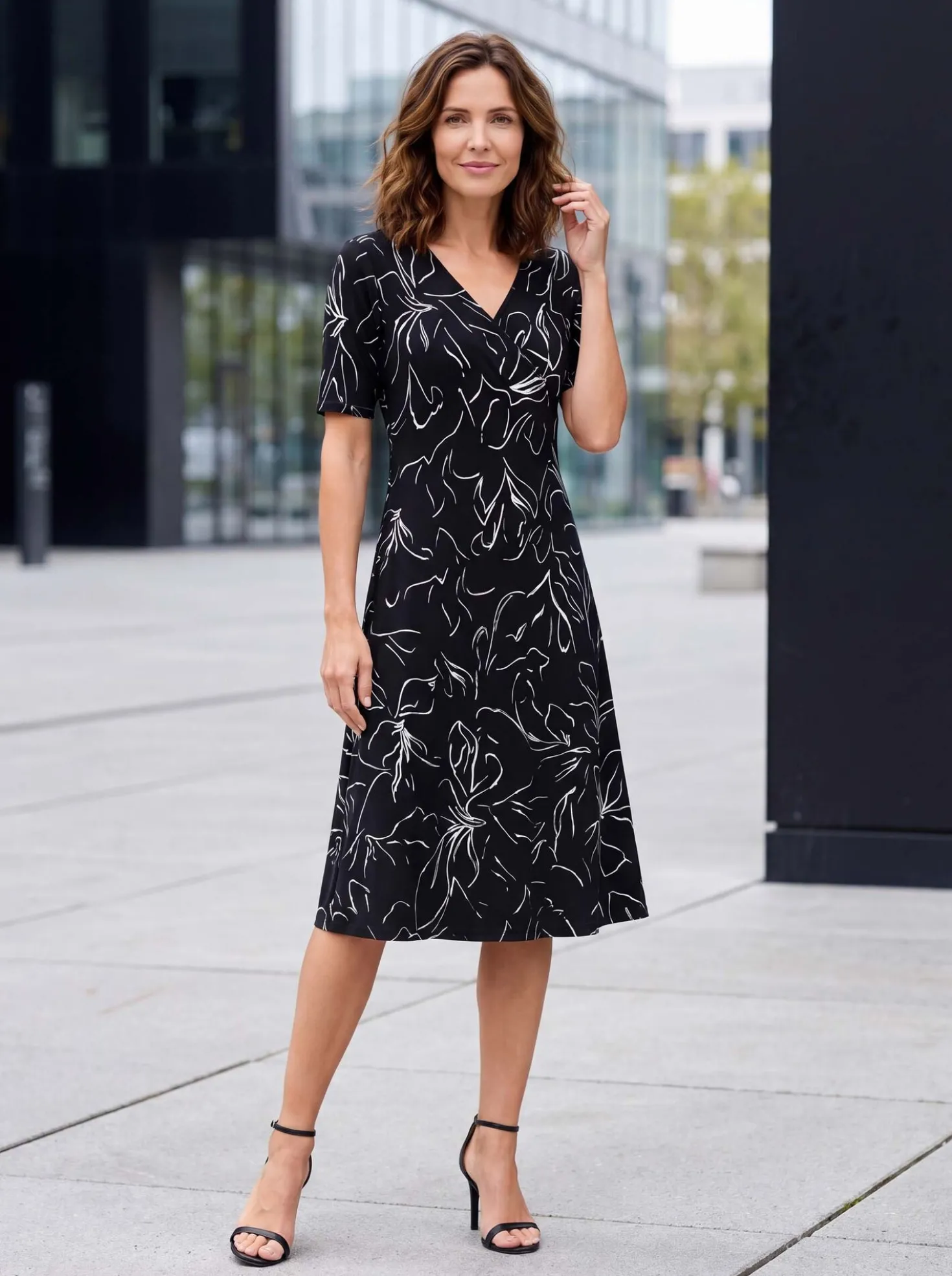 Kleid in Wickeloptik