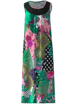 Kleid mit farbbrillantem Druckdessin, ärmellos