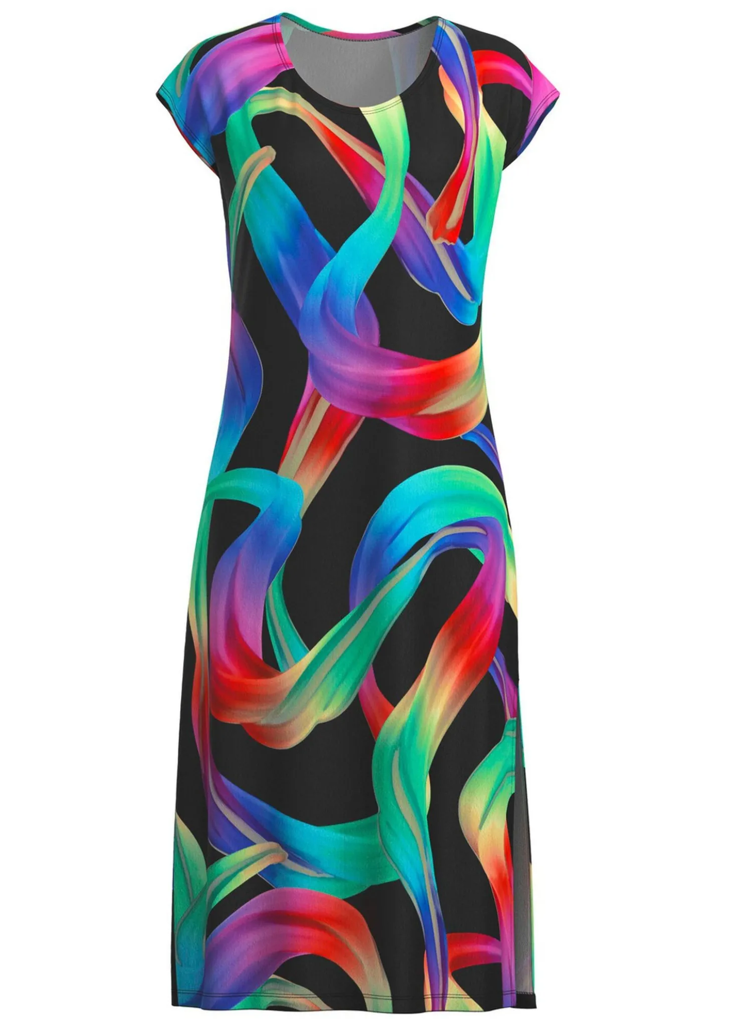 Kleid mit farbbrillantem Druckdessin