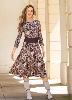Kleid mit Lederimitat-Einsatz
